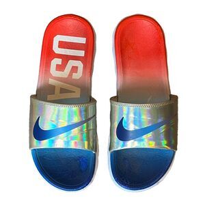 Nike Benassi Solarsoft TEAM USA FC Olympics‎ Slides Mens 6 Wom 7.5 UK 5.5